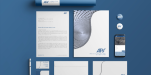 APS singapore stationery corporate identity with letterhead, business card, envelope and webside design