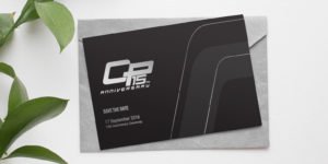 Completion Products singapore anniversary corporate identity launch event invitation card