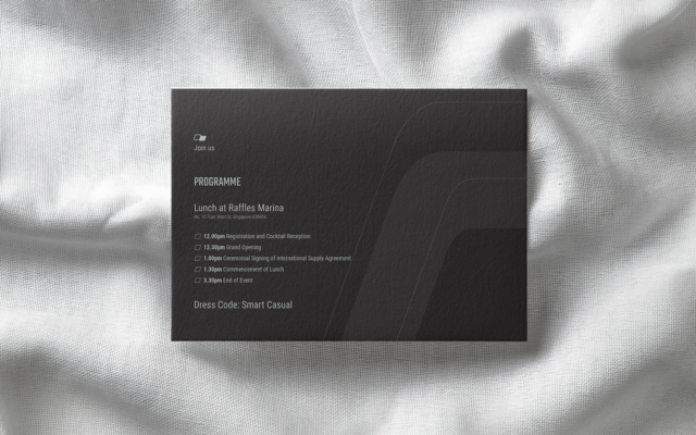 Completion Products singapore anniversary corporate identity launch event invitation card
