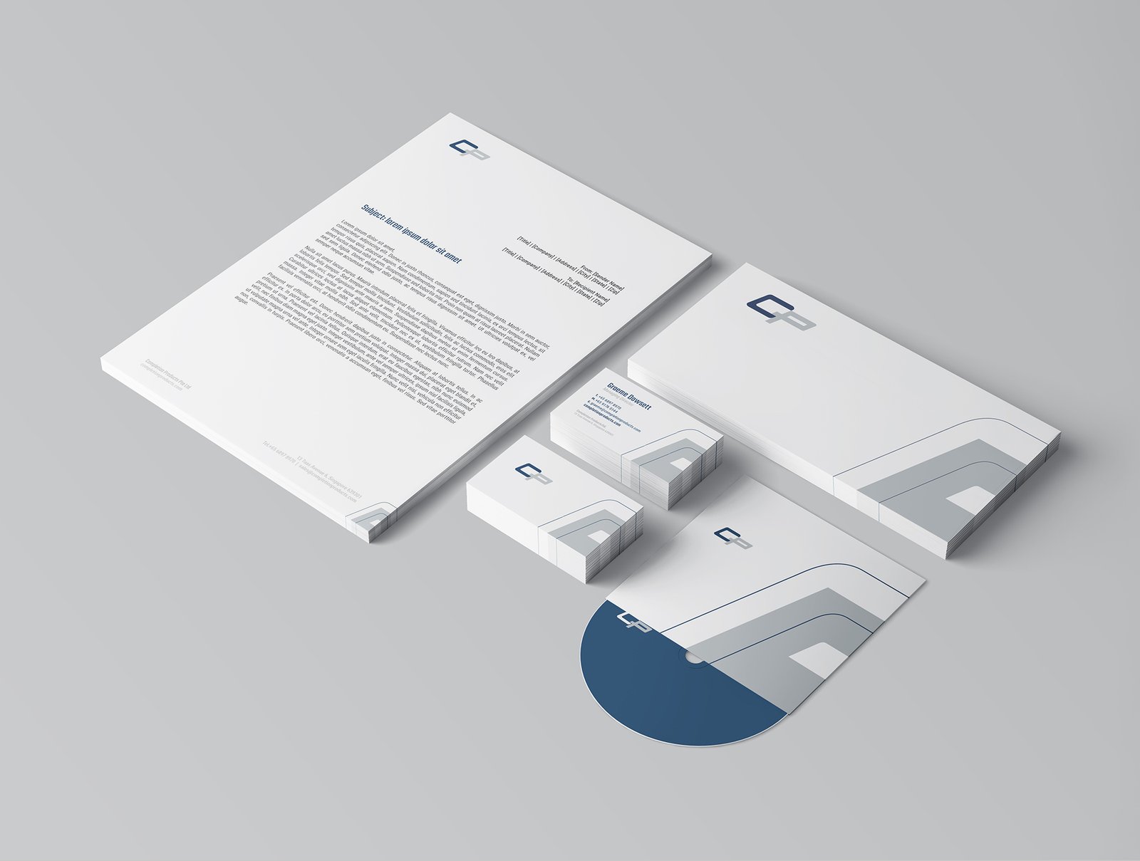 Completion Products singapore corporate identity stationery